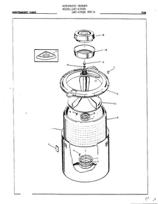 Tub Diagram and Parts List for 6368A REV A Norge Washer