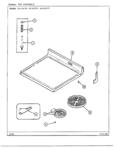 Top Assembly Diagram and Parts List for 68-4567-40  Magic Chef Range