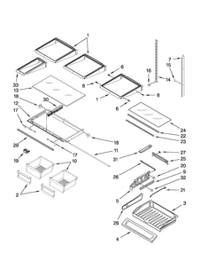 Shelf Parts Diagram and Parts List for MFI2670XEB0  Maytag Refrigerator