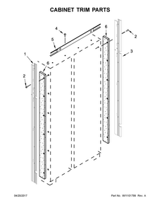 Cabinet Trim Parts Diagram and Parts List for JS48NXFXDE01  Jenn-Air Refrigerator