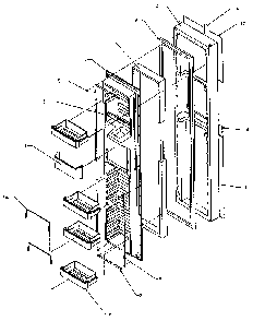 Freezer Door Diagram and Parts List for SXDE27N-P1162206W  Amana Refrigerator
