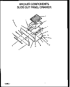 Broiler Components Slide Out Panel/drawer Diagram and Parts List for SBK29FA P1142362NL Amana Range