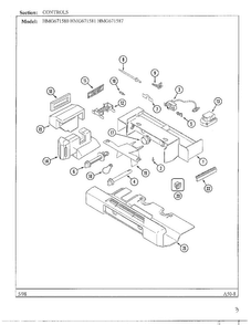 Controls Diagram and Parts List for HMG671580  Admiral Refrigerator
