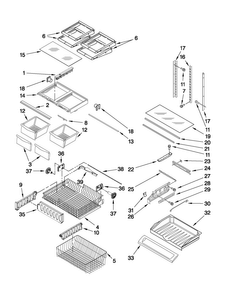 Shelf Parts Diagram and Parts List for AFF2534FES8  Amana Refrigerator