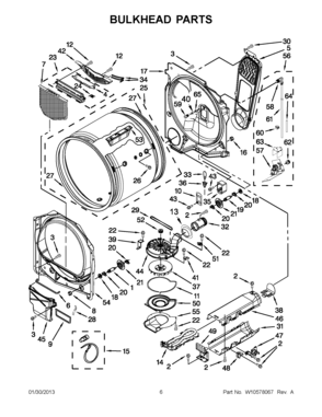 03 - BULKHEAD PARTS Diagram and Parts List for YMEDB850YW2  Maytag Dryer