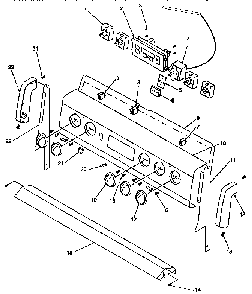 Backguard Diagram and Parts List for ART6110W P1143447NW Amana Range