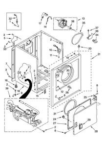 Cabinet Parts Diagram and Parts List for NGD5100TQ1  Amana Dryer