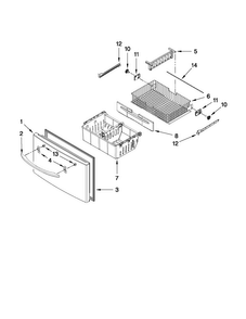 Freezer Door Parts Diagram and Parts List for MFI2670XEM3  Maytag Refrigerator