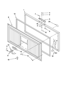Door Parts Diagram and Parts List for AQC0901TRW03  Amana Freezer