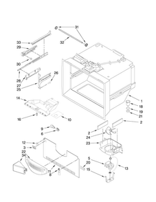Freezer Liner Parts Diagram and Parts List for MFF2258VEW3  Maytag Refrigerator