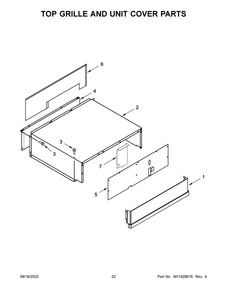 Top Grille And Unit Cover Parts Diagram and Parts List for JBSS42E22L00  Jenn-Air Refrigerator