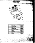 RANGE TOP SECTION Diagram and Parts List for FDU158  Amana Range