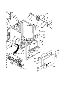Cabinet Parts Diagram and Parts List for MGDX500BW2  Maytag Dryer