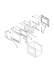 Upper Oven Door Parts Diagram and Parts List for JJW2730WS00  Jenn-Air Wall Oven