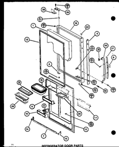 Refrigerator Door Parts 2 Diagram and Parts List for IC3K-P7621310W-BM  Amana Refrigerator