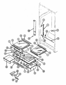 Shelves Diagram and Parts List for RTP1700CAL-DH34A  Maytag Refrigerator