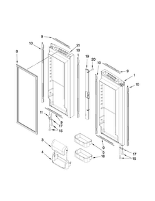 Refrigerator Door Parts Diagram and Parts List for JFC2290VTB2  Jenn-Air Refrigerator