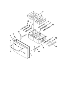 Freezer Door Parts Diagram and Parts List for MFI2067AES9  Maytag Refrigerator