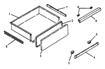 09 - Storage Drawer Diagram and Parts List for RST359 ALL/RST359/ALL Maytag Range