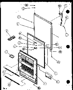 Refrigerator Door Diagram and Parts List for TR18QB2L-P1111308WL  Amana Refrigerator