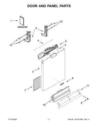 Part Location Diagram of W11290951 Whirlpool Tech Sheet