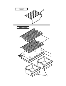 Shelf Parts Diagram and Parts List for A4TXNWFWW00  Amana Refrigerator