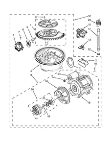 Pump And Motor Parts Diagram and Parts List for MDB6769PAB0  Maytag Dishwasher