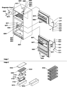 Door, Hinges And Accessories Diagram and Parts List for TR25VE-P1196404WE  Amana Refrigerator