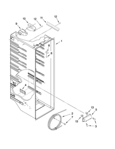 Refrigerator Liner Parts Diagram and Parts List for MSF25D2EAS01  Maytag Refrigerator