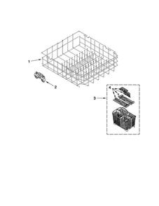 Lower Rack Parts Diagram and Parts List for MDB7609AWB3  Maytag Dishwasher