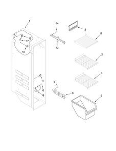 Freezer Liner Parts Diagram and Parts List for ASD2524VEW02  Amana Refrigerator
