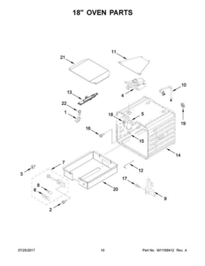 06 - 18" Oven Parts Diagram and Parts List for JLRP548WP01  Jenn-Air Range
