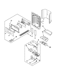 Dispenser Front Parts Diagram and Parts List for MFX2571XEM2  Maytag Refrigerator