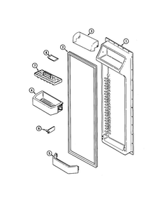Fresh Food Inner Door Diagram and Parts List for JSD2574ARA  Jenn-Air Refrigerator