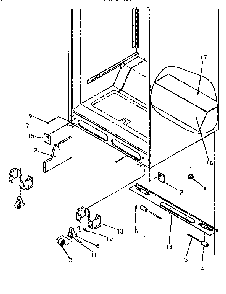 Cabinet Bottom Diagram and Parts List for TR21S4E-1196104WE  Amana Refrigerator