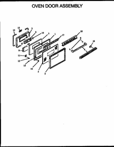 Oven Door Assembly Diagram and Parts List for ARS635W-P1113803W  Amana Range