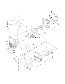 Motor And Ice Container Parts Diagram and Parts List for MFI2269VEW4  Maytag Refrigerator