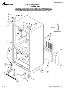 Cabinet Parts Diagram and Parts List for AFB2534FES12  Amana Refrigerator