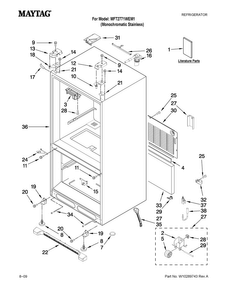 Cabinet Parts Diagram and Parts List for MFT2771WEM1  Maytag Refrigerator