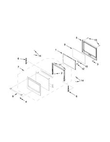 Lower Oven Door Parts Diagram and Parts List for MEW9627DS01  Maytag Wall Oven