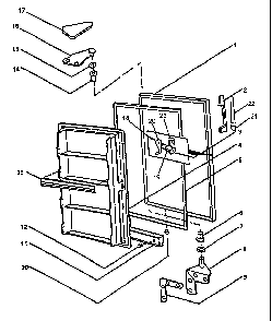 Door Assembly Diagram and Parts List for AUF170KW-P1317706W  Amana Freezer