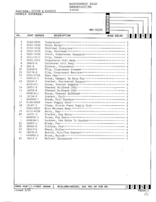 System And Chassis Page 2 Diagram and Parts List for 93200  Admiral Dehumidifier