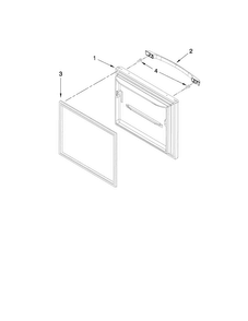 Freezer Door Parts Diagram and Parts List for ABB2224WEW2  Amana Refrigerator
