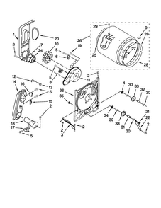 Bulkhead Parts Diagram and Parts List for AGD4475TQ2  Admiral Dryer