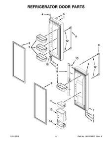 Refrigerator Door Parts Diagram and Parts List for MFF2055FRB00  Maytag Refrigerator