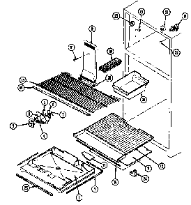 Freezer Compartment Diagram and Parts List for AT19EM8V DA56A Admiral Refrigerator