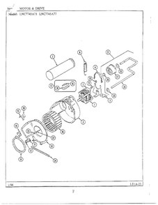 Motor And Drive Diagram and Parts List for LNC7745  Maytag Dryer