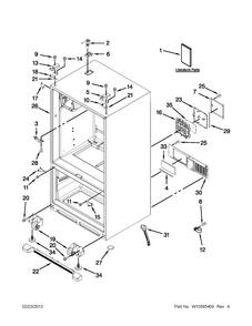 Cabinet Parts Diagram and Parts List for JFI2089WTS7  Jenn-Air Refrigerator