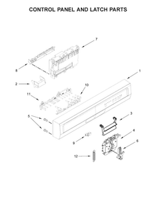 Control Panel And Latch Parts Diagram and Parts List for ADB1400AGB0  Amana Dishwasher