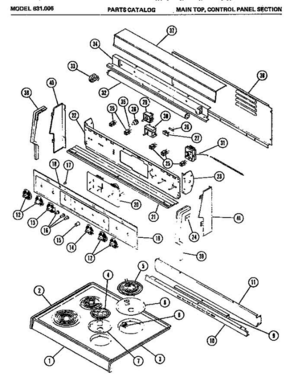 02 - Main Top Diagram and Parts List for 631006  Litton Microwave Oven Combo